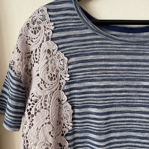 Free People Battenburg Stripe Tee - Picture 2 of 4